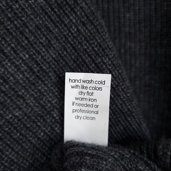 27 Miles Sweater Womens XS Gray Wool Cashmere Ribbed Knit Tie Open Shoulder - Picture 16 of 16